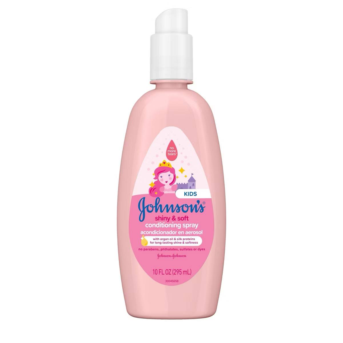 Target- Johnson's Shiny & Soft Kids' Hair Conditioning Spray, Argan Oil & Silk Proteins, for Toddlers' Hair - 10 fl oz: Dye-Free