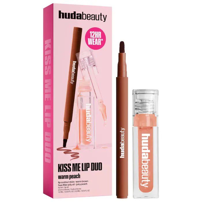 Sephora - HUDA BEAUTY Kiss Me Lip Contour Stain and Lip Jelly Gift Set- Color: Warm Peach