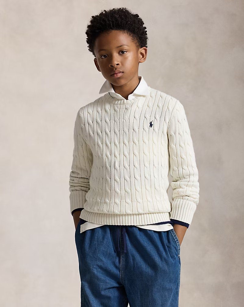PRL Boy -Cable-Knit Cotton Sweater
