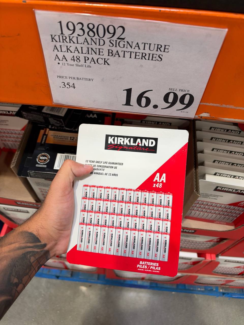 Costco- Kirkland Signature Alkaline Batteries AA 48 Pack