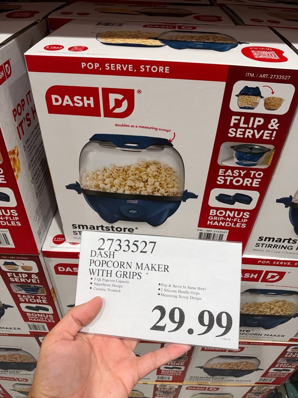 Costco- Dash Popcorn Maker With Grips
