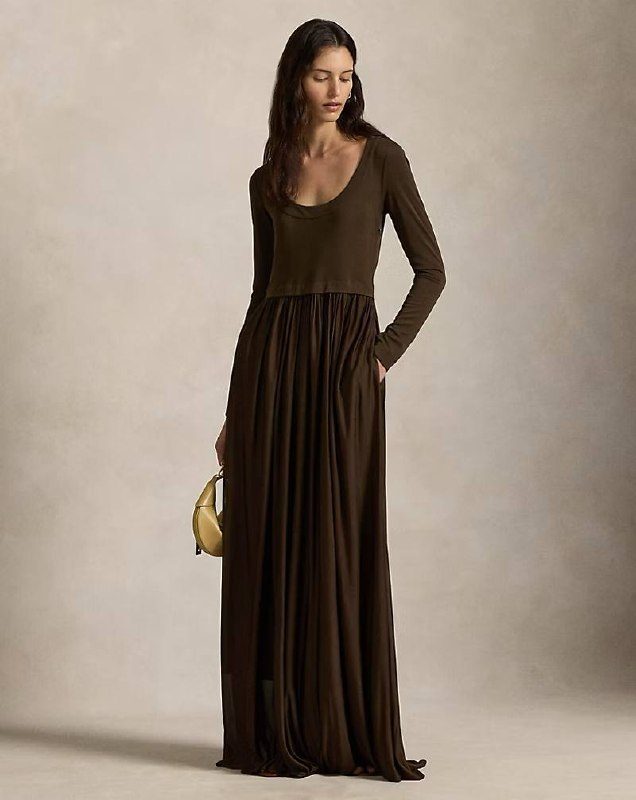 PRL Fem- Tie-Back Jersey Maxidress