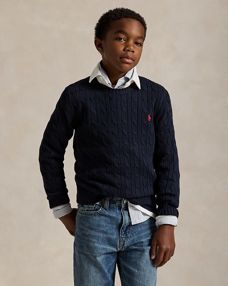 PRL Boy -Cable-Knit Cotton Sweater