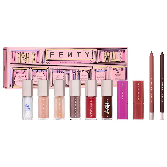 Sephora - Fenty Beauty by Rihanna  The Fenty Beauty Lip Vault 10-Piece Lip Gloss + Liner Makeup Gift Set