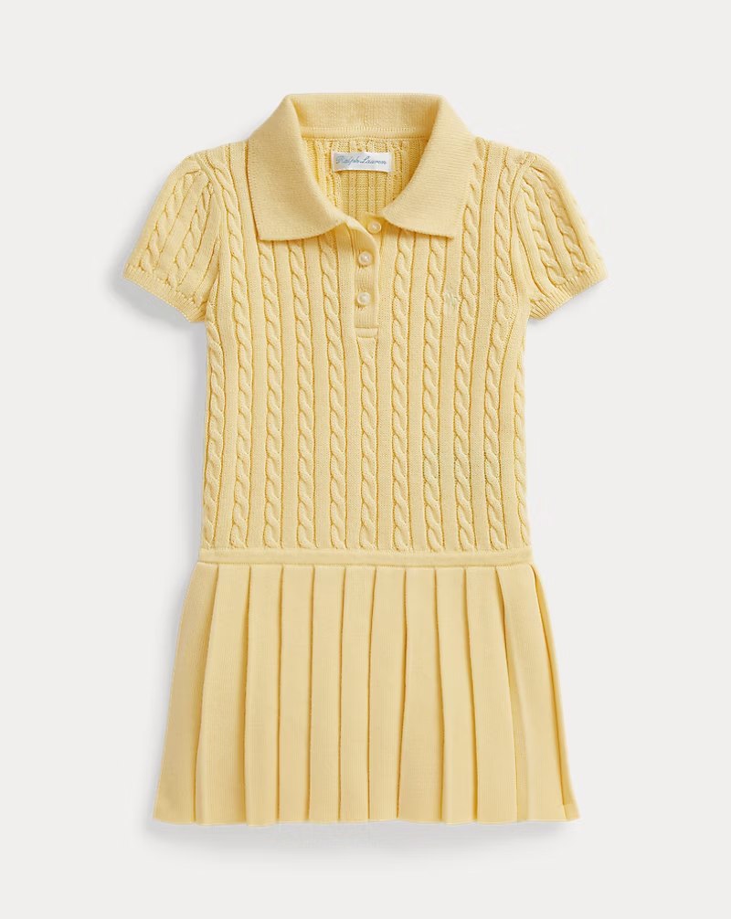 PRL Girl- Mini-Cable Polo Sweater Dress