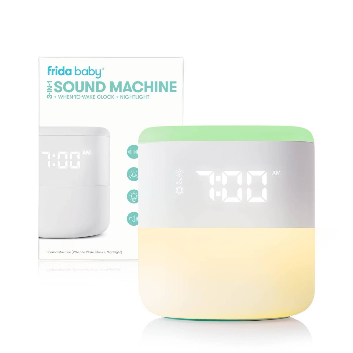 Target- Frida Baby 3-in-1 Sound Machine + Sleep Trainer + Nightlight: Electric, White Noise, 7-Inch Height