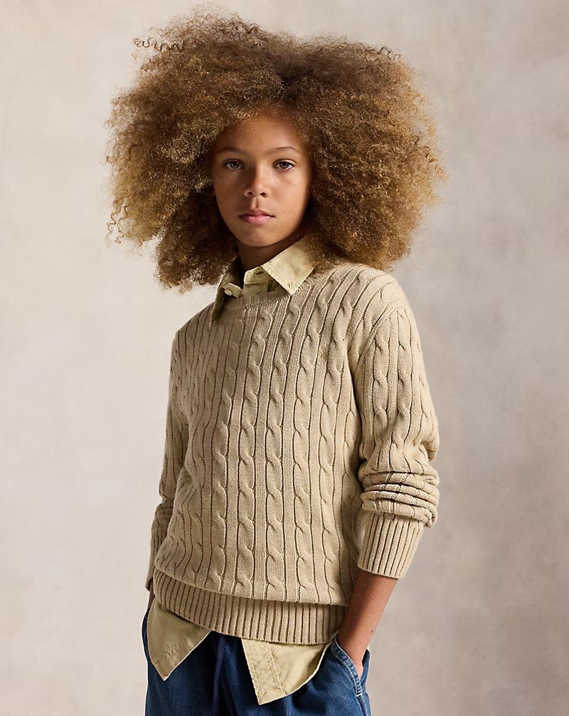 PRL Boy -Cable-Knit Cotton Sweater