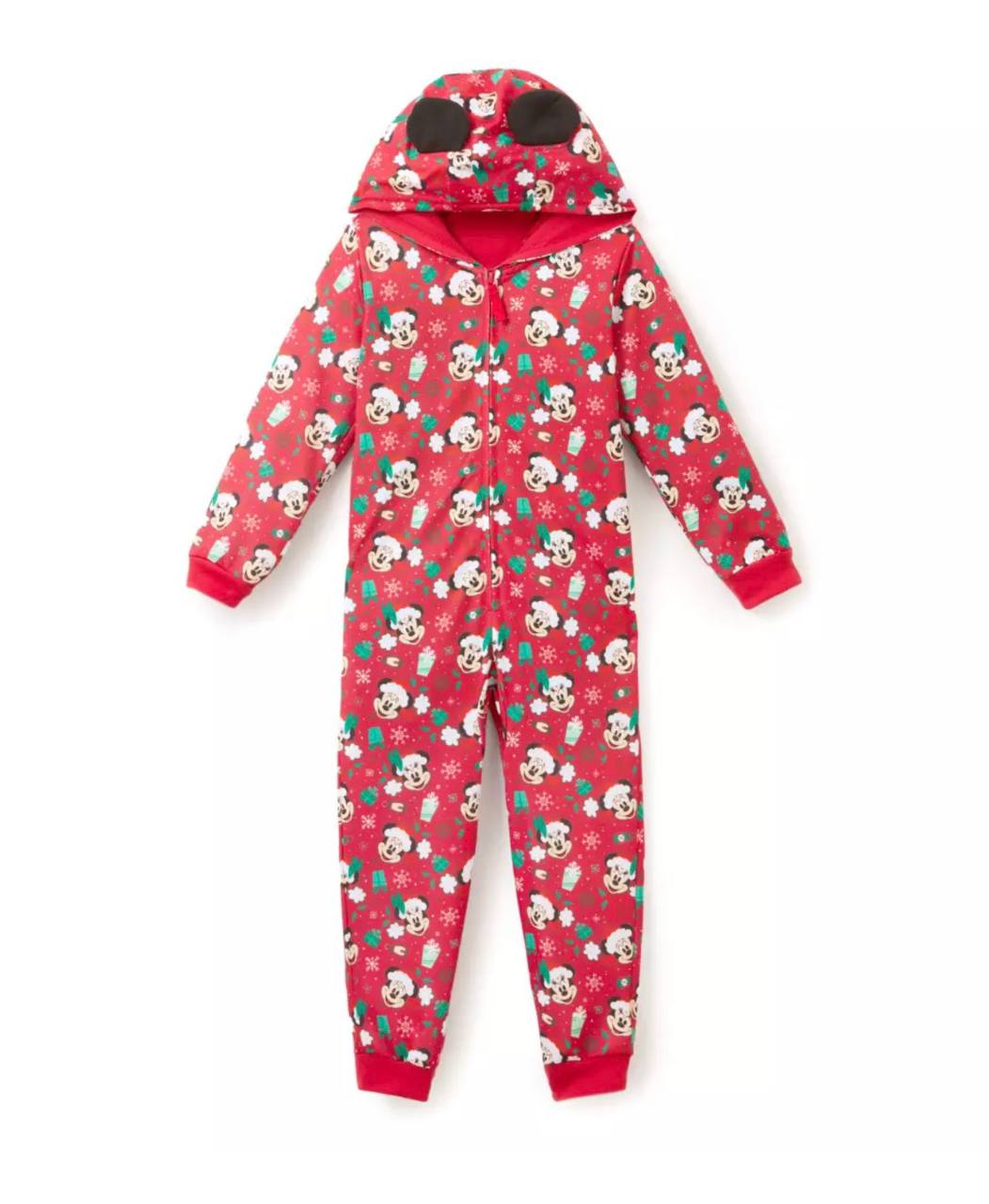 Disney - Santa Mickey and Minnie Mouse Holiday One-Piece Pajama for Kids