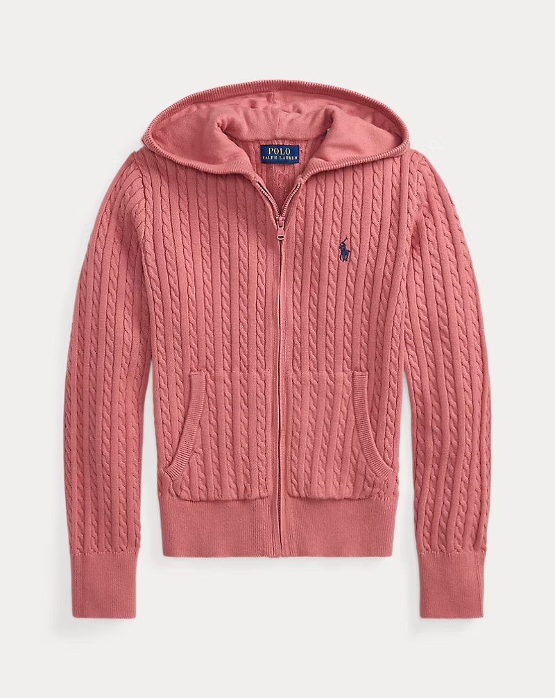 PRL Girl - Mini-Cable Cotton Full-Zip Hoodie
