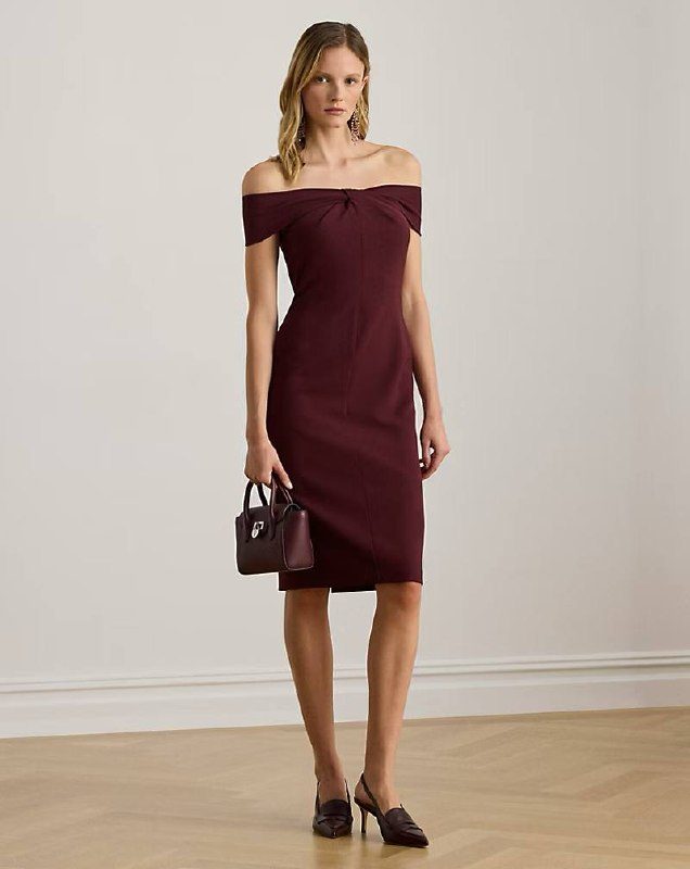 PRL Fem- Twist-Front Crepe Cocktail Dress
