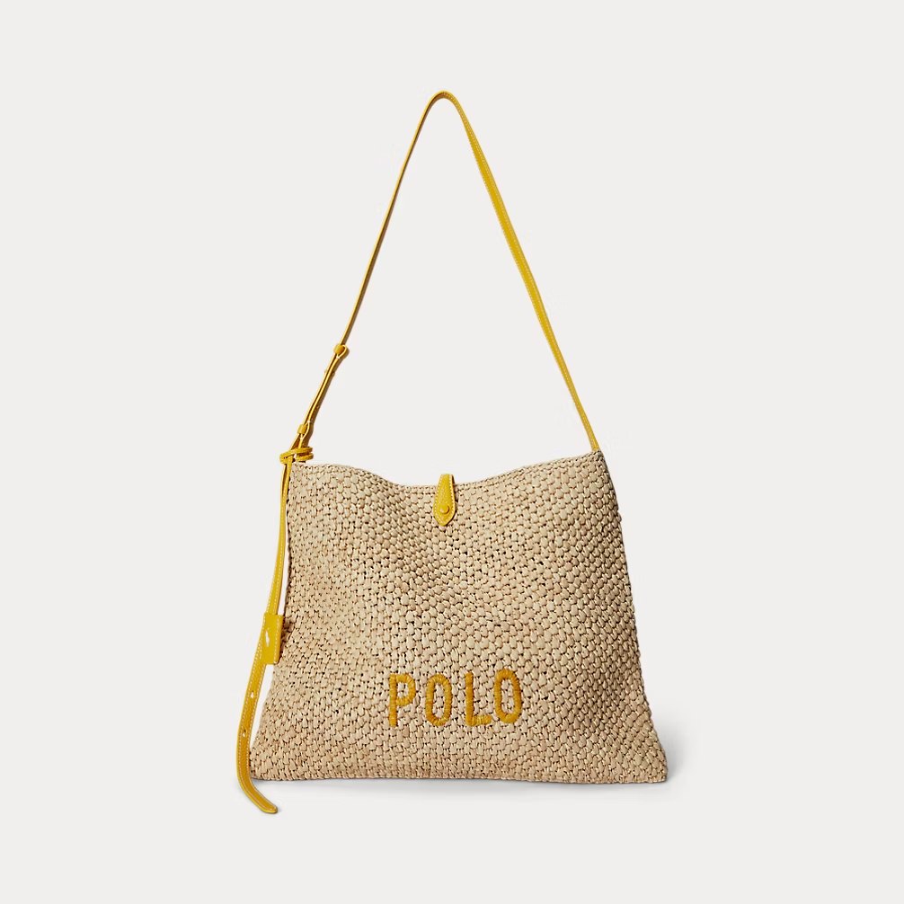 PRL Fem - Polo Play Raffia Messenger Bag