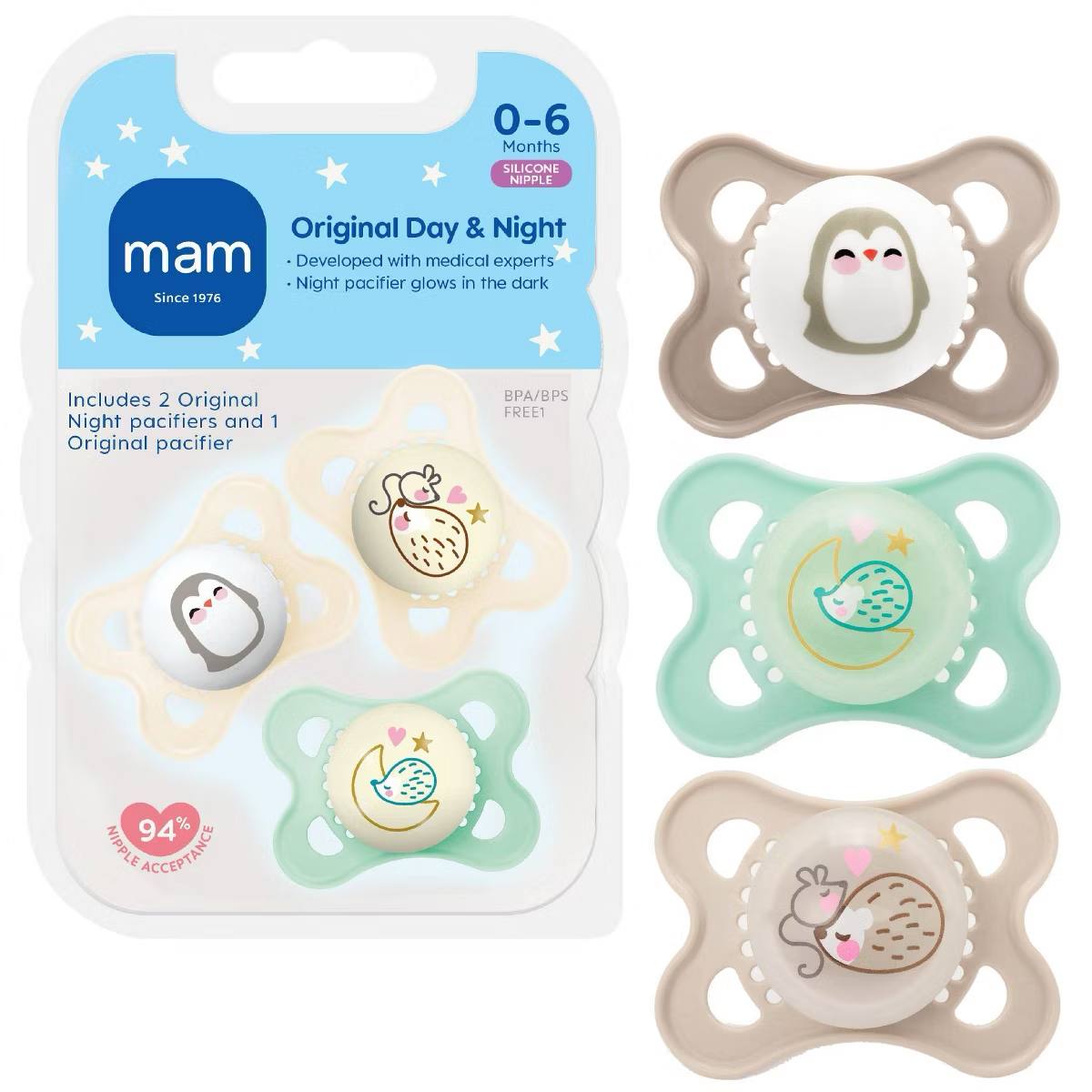 Target- MAM Original Day & Night 0-6 Months - Unisex - 3pk