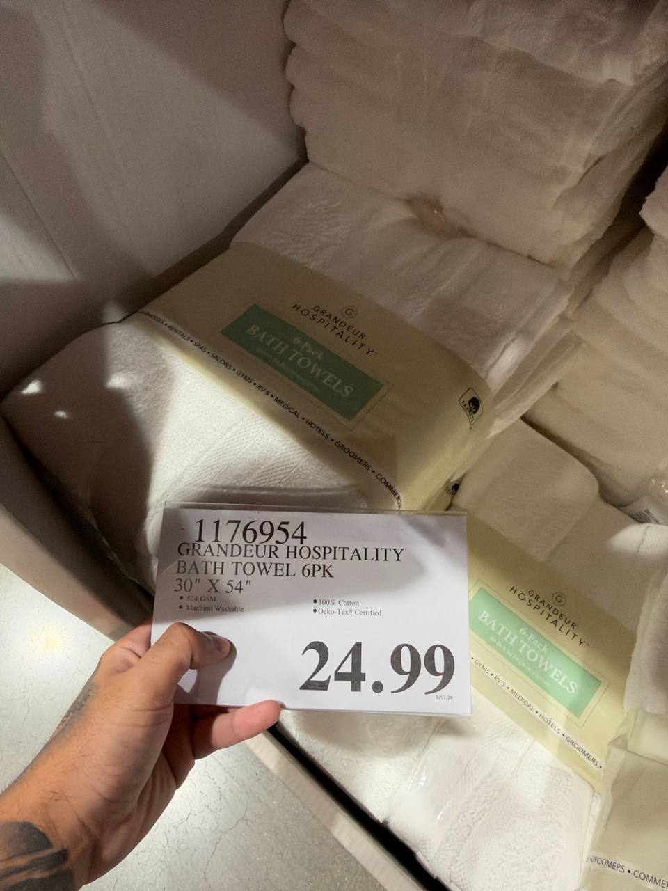 Costco- Grandeur Hospitality Bath Towel 6PK