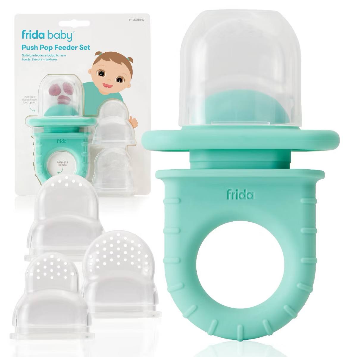Target- Frida Baby Push Pop Baby Food Feeder - Light Teal Blue - 3ct