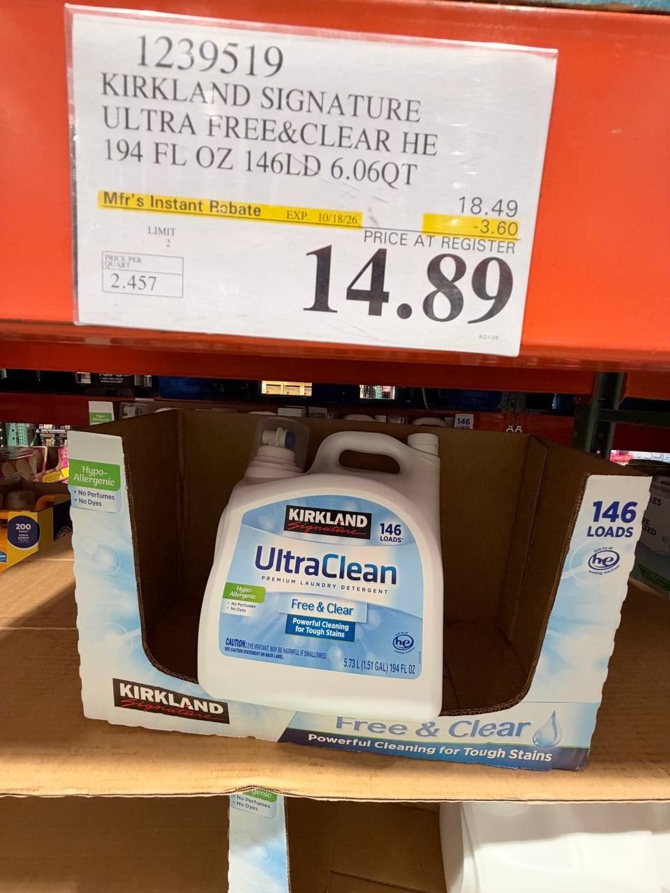 Costco - Kirkland Ultra Free & Clear HE