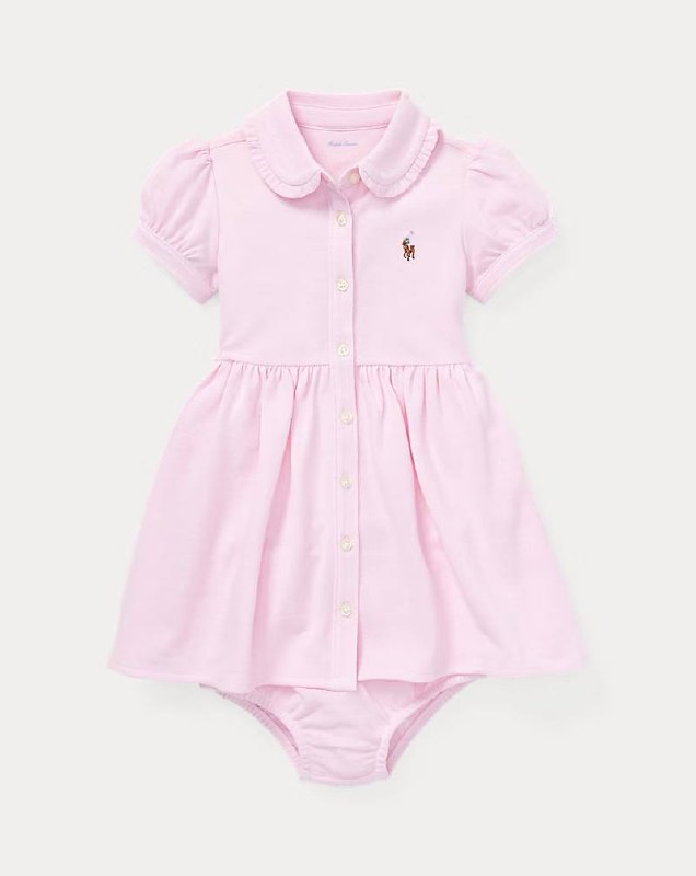 PRL Girl- Knit Mesh Oxford Dress & Bloomer