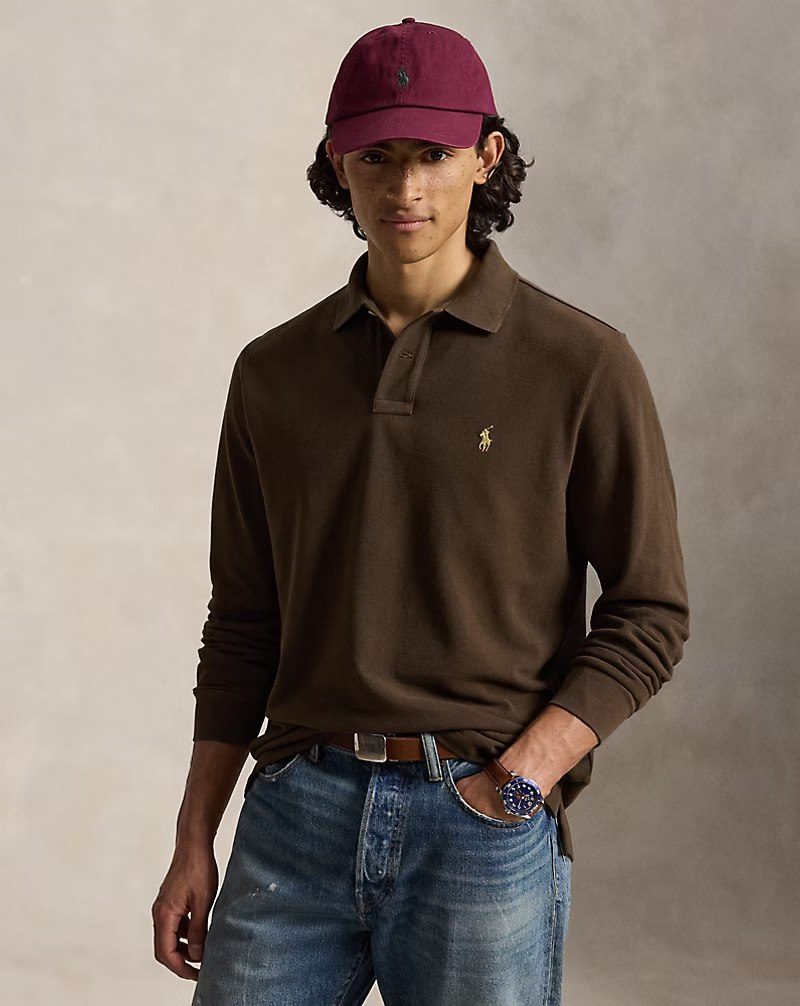 PRL Masc - Mesh Long-Sleeve Polo Shirt – All Fits