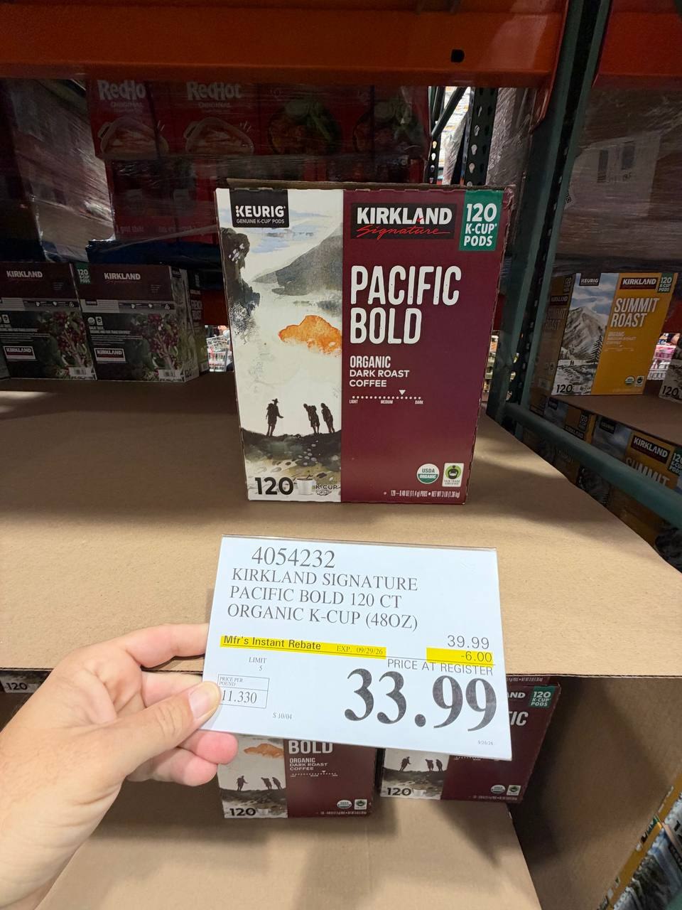 Costco - Kirkland Pacific Bold organic Dark roast Coffee