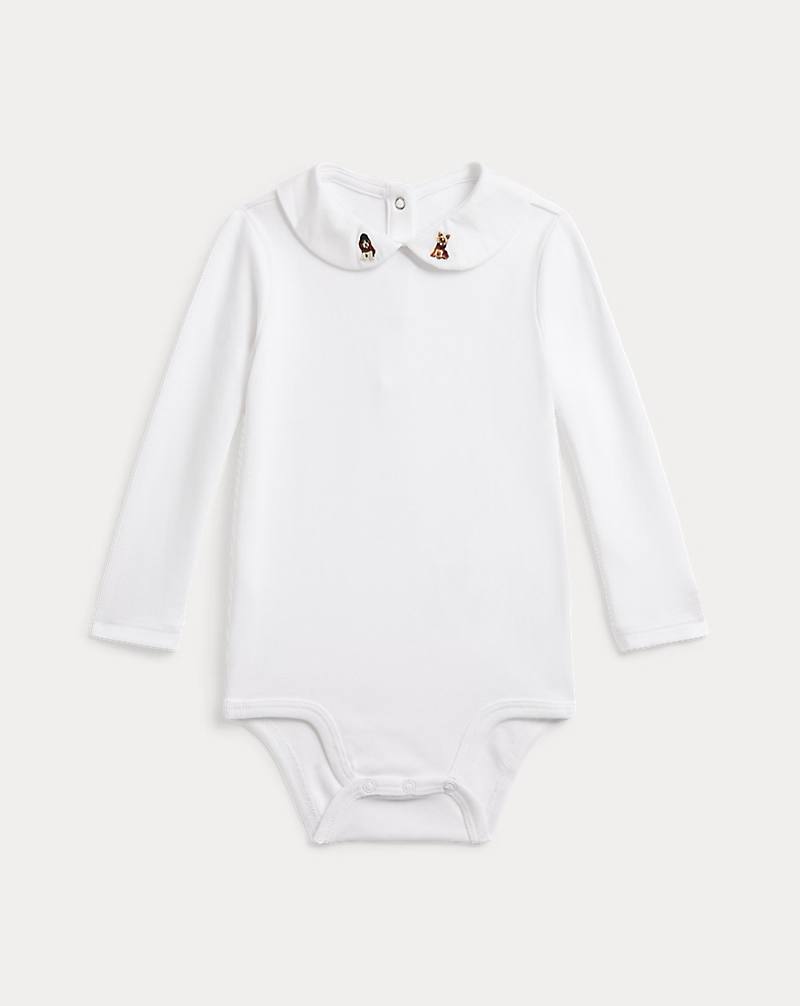 PRL- Dog-Embroidered Cotton Bodysuit