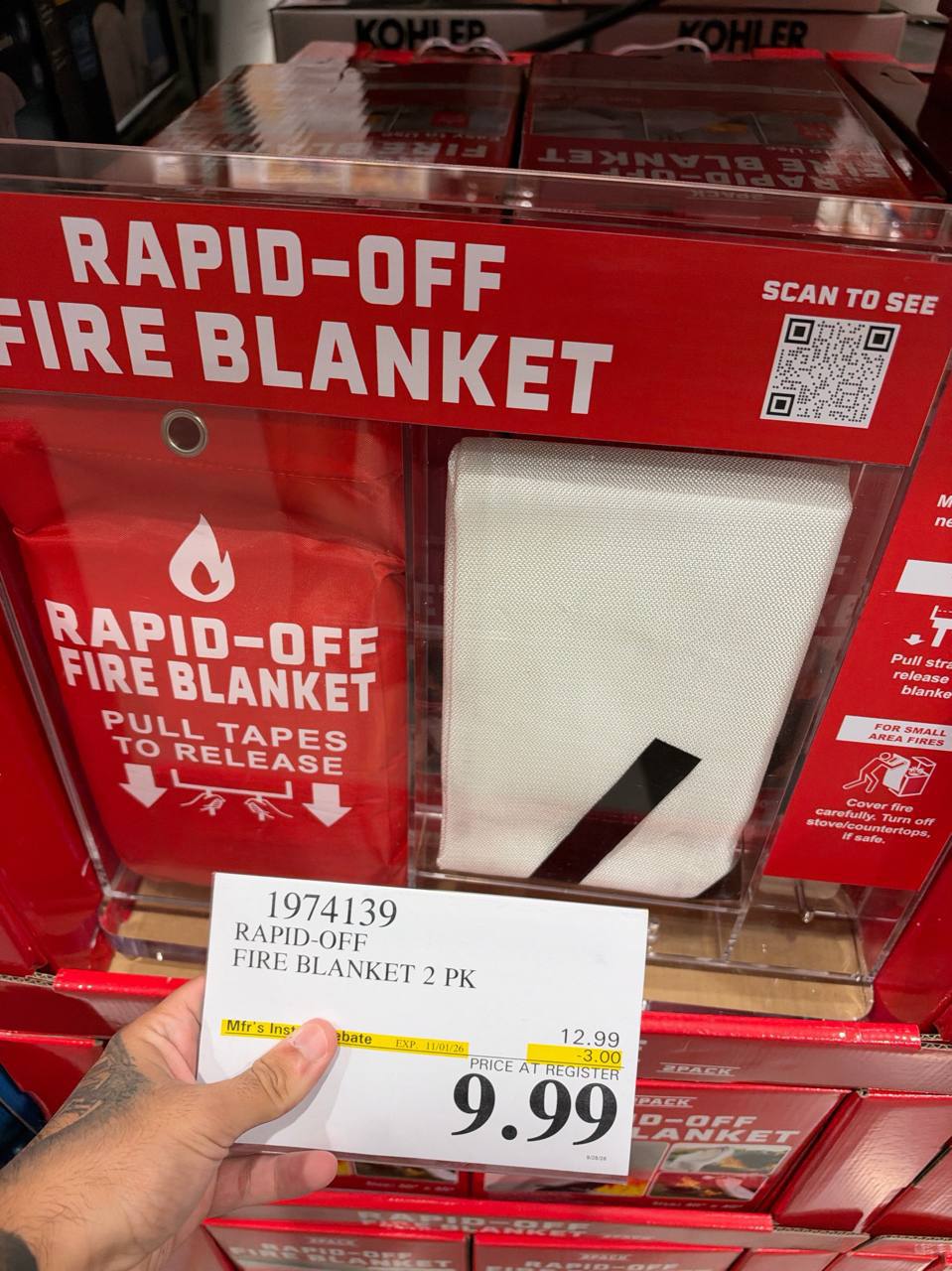 Costco- Rapid-Off Fire Blanket 2 PK