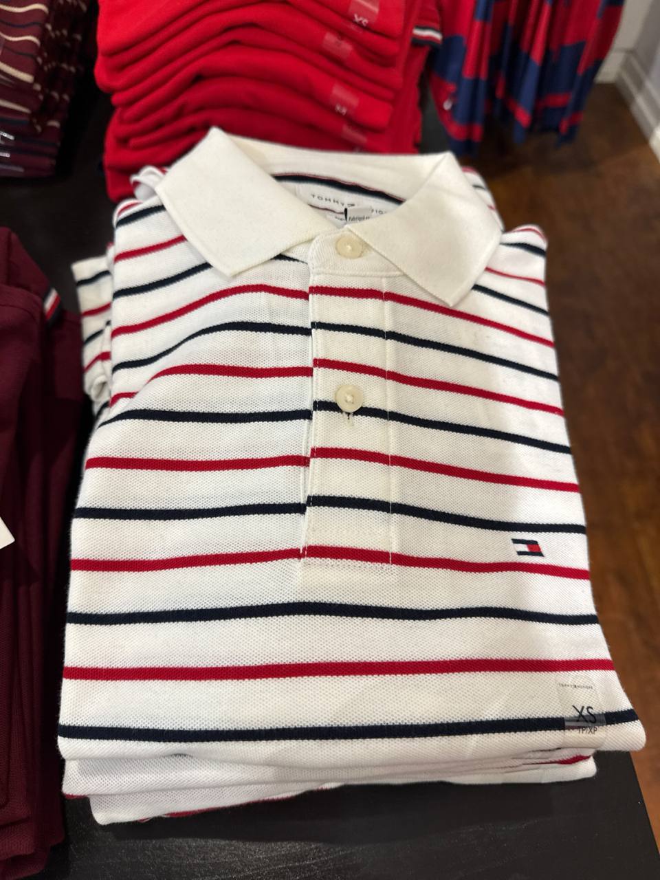 Tommy Masc- Camiseta Polo Listrada