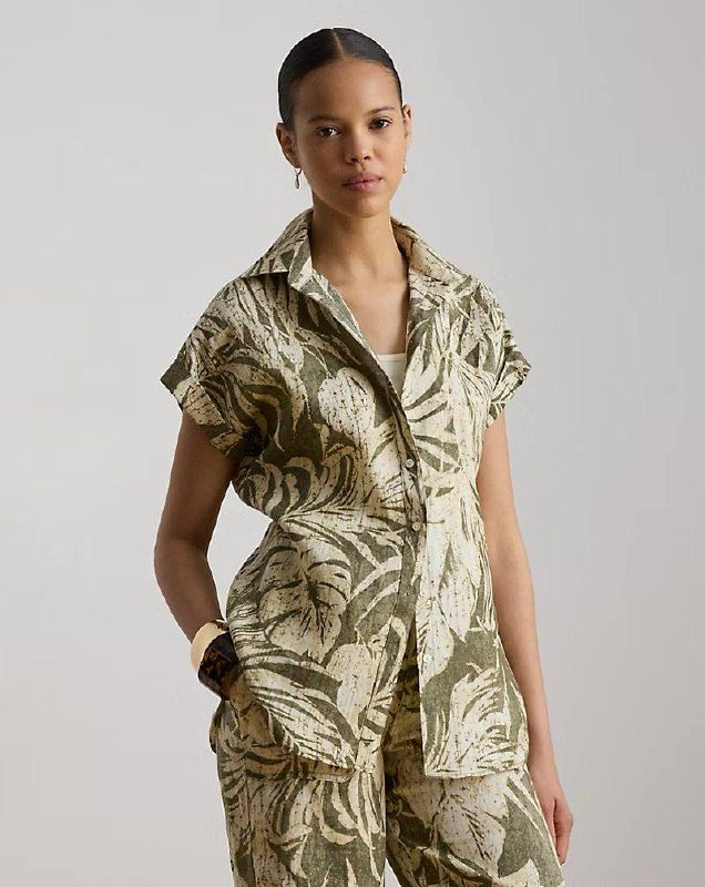 PRL Fem- Relaxed Fit Print Short-Sleeve Shirt