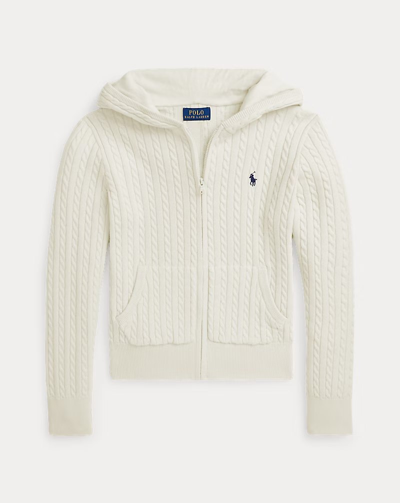 PRL Girl - Mini-Cable Cotton Full-Zip Hoodie