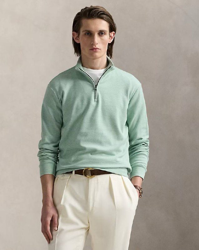 PRL Masc- Textured Quarter-Zip Pullover