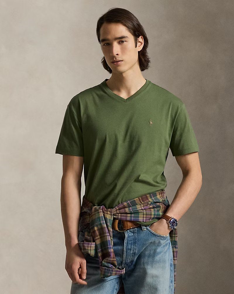 PRL Masc- Classic Fit Jersey V-Neck T-Shirt