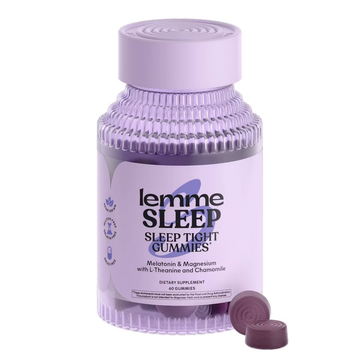 Target - Lemme Sleep Gummies - Deep Sleep Support - 5 mg Melatonin, Magnesium & L-Theanine - Berry Flavored - 60ct
