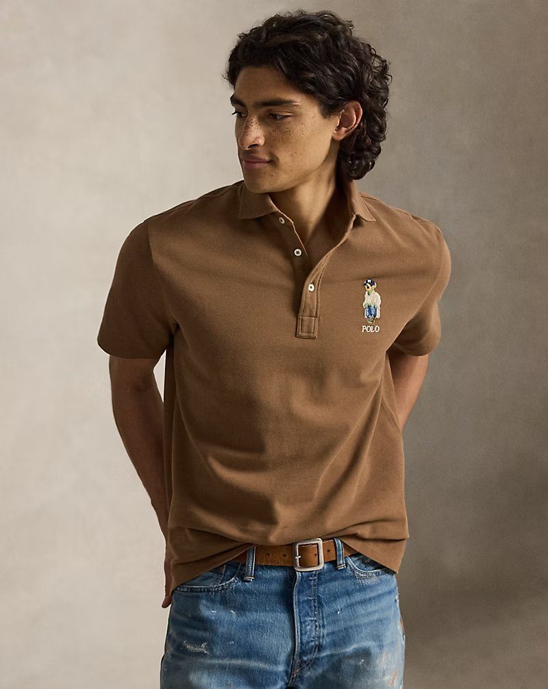 PRL Masc - Classic Fit Polo Bear Mesh Polo Shirt