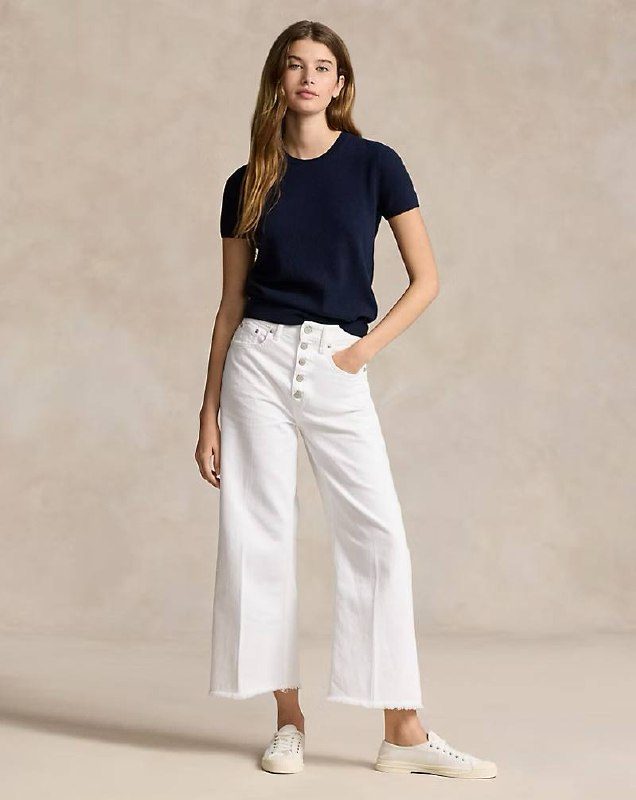 PRL Fem- Cashmere Short-Sleeve Crewneck Sweater