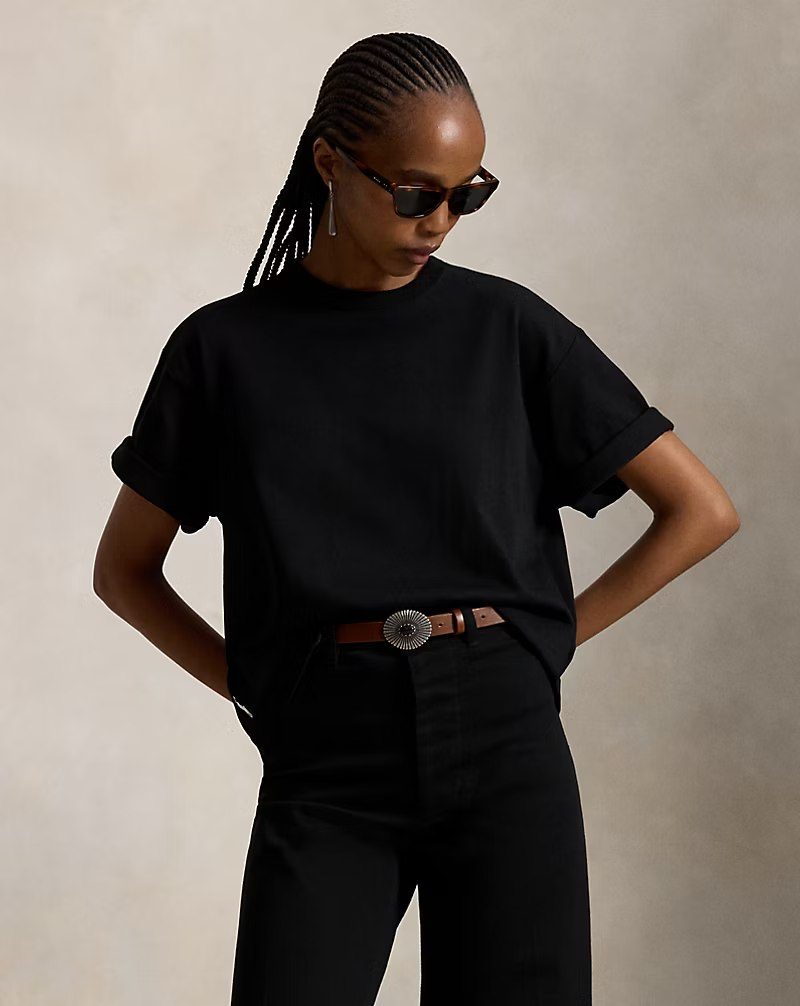 PRL Fem- Relaxed Crop Fit Heavyweight Cotton Tee