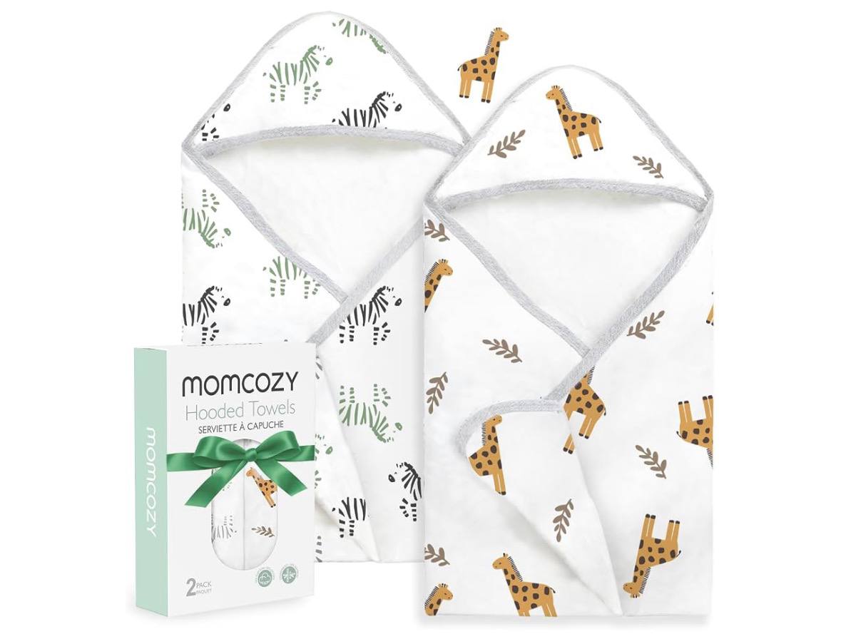 Amazon-  Momcozy Baby Towels, Soft Absorbent Bath Towel for Newborn&Toddler,Zebra