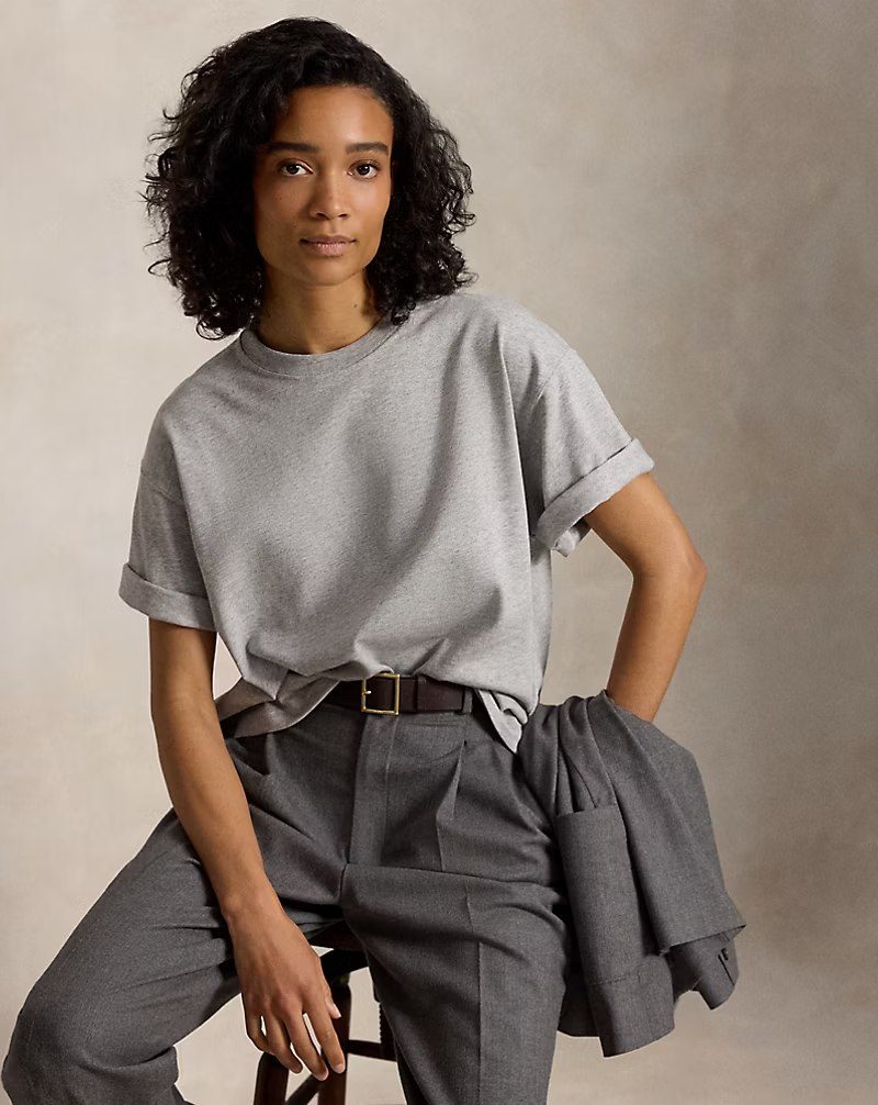 PRL Fem- Relaxed Crop Fit Heavyweight Cotton Tee