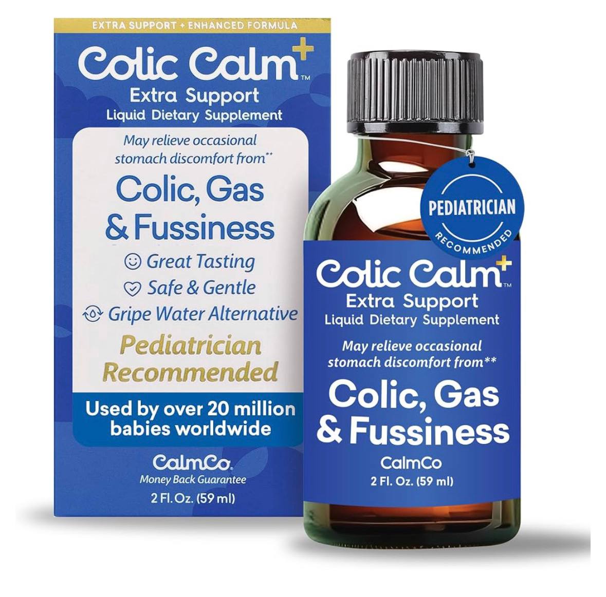 Amazon- Colic Calm Plus, Gripe Water with Extra Support, 2 fl oz (59 mL)