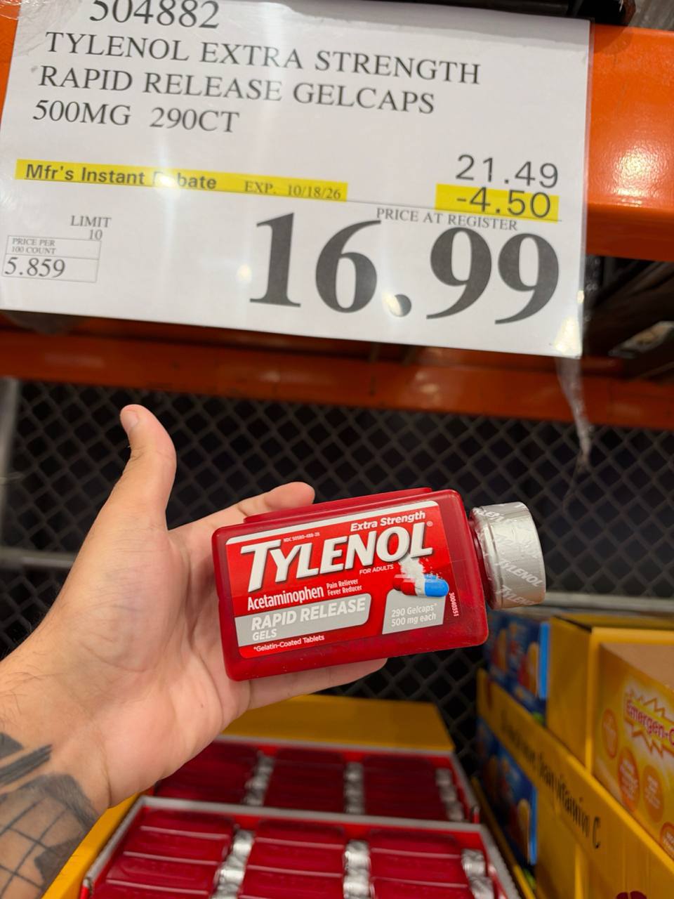 Costco- Tylenol Extra Strength Rapid Release