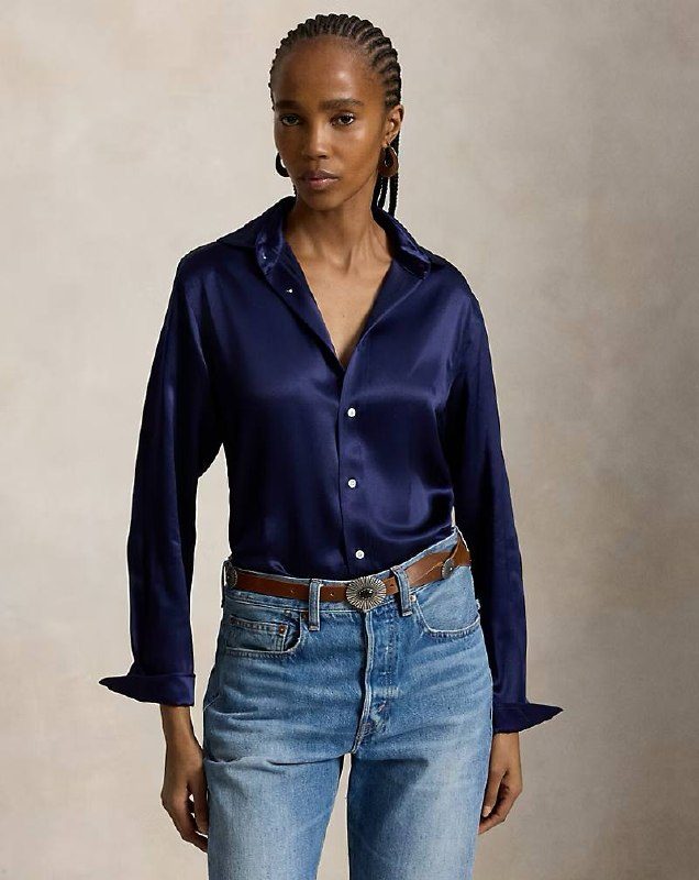 PRL Fem- Slim Fit Silk Shirt