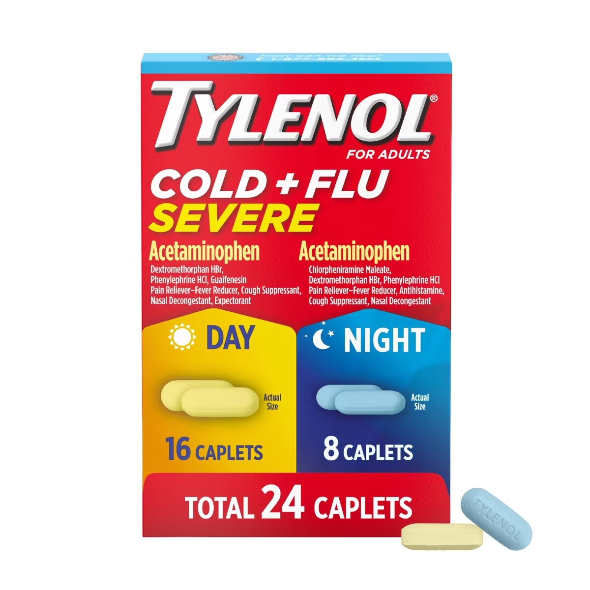 Target - Tylenol Cold+Flu Severe Day/Night Caplets - Acetaminophen - 24ct: 325mg Strength