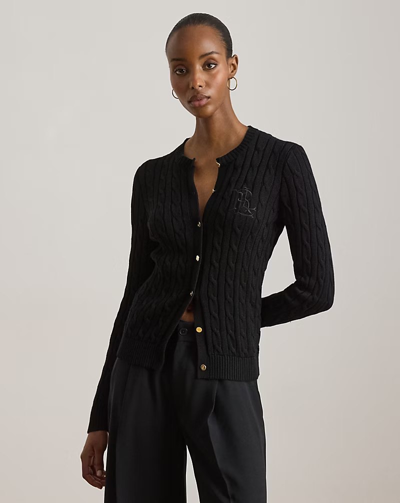 PRL Fem- Cable-Knit Cotton-Blend Cardigan
