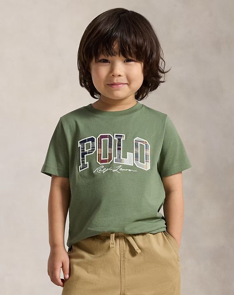 PRL Boy - Madras-Logo Cotton Jersey Tee