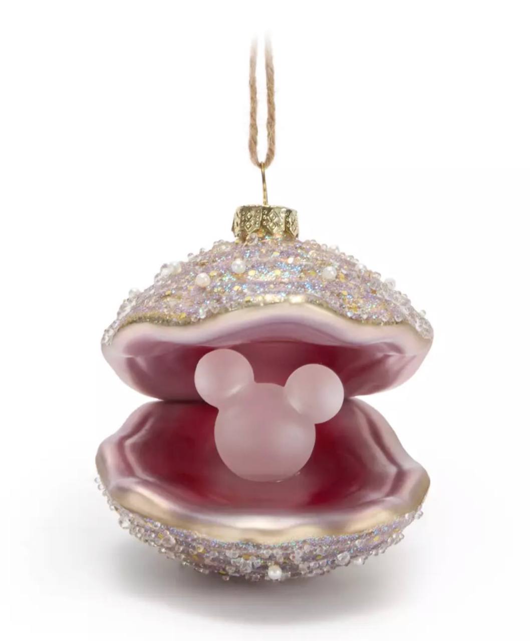 Disney - Oyster with Mickey Mouse Icon ''Pearl'' Glass Ornament