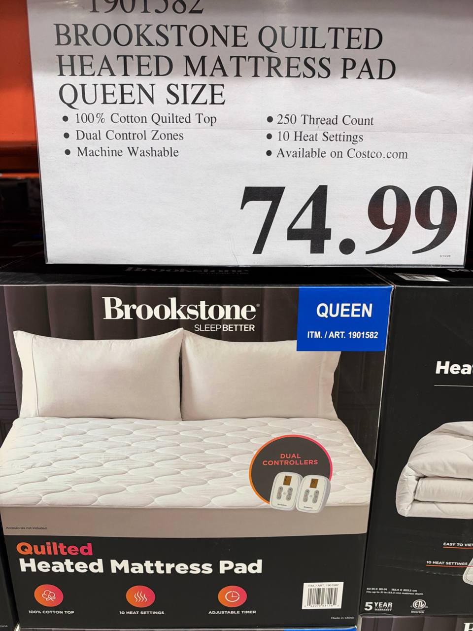 Costco- Brookstone Heated Mattress Pad - Queen Size