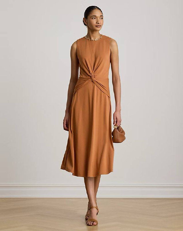 PRL Fem- Twist-Front Jersey Sleeveless Dress