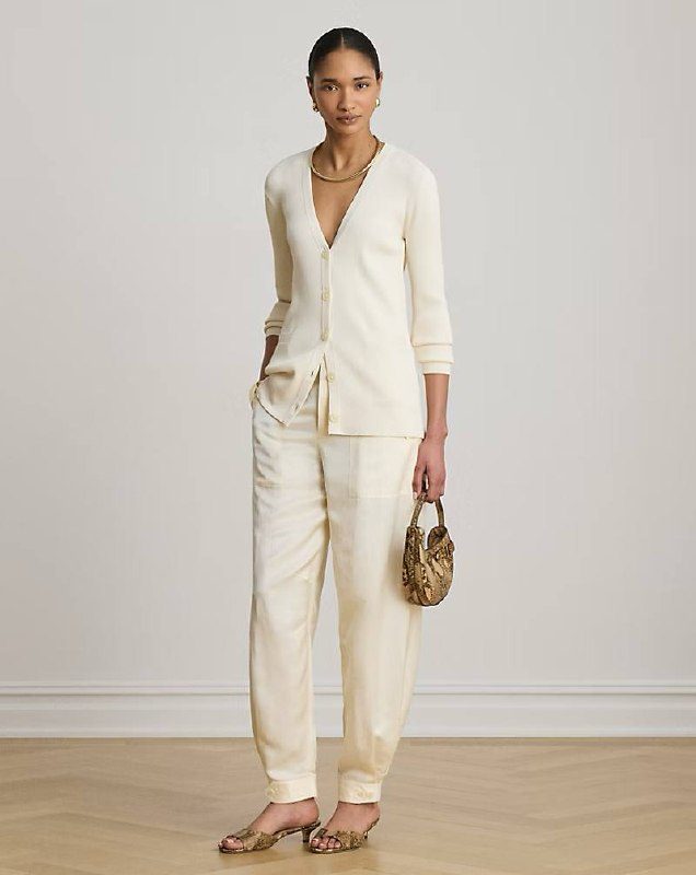 PRL Fem- Shantung Barrel Cargo Ankle Pant