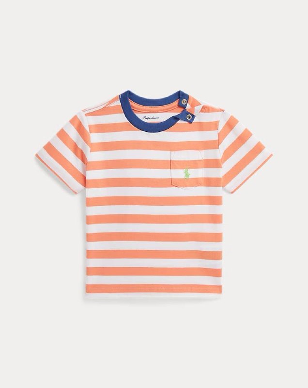 PRL Boy- Striped Cotton Jersey Pocket Tee