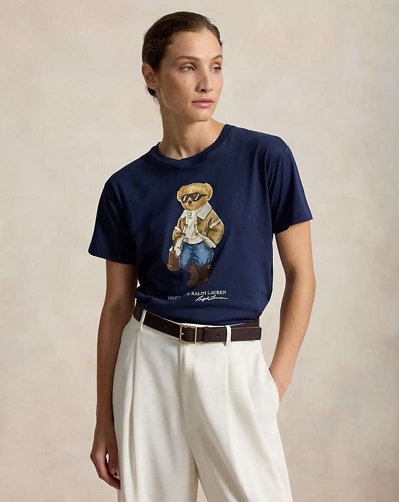 PRL Fem- Winter Polo Bear Cotton Jersey Tee