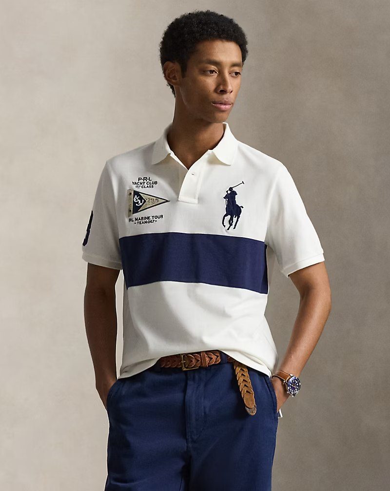 PRL Masc - Classic Fit Big Pony Mesh Polo Shirt