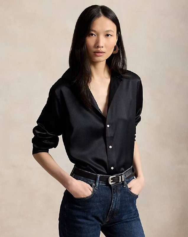 PRL Fem- Slim Fit Silk Shirt