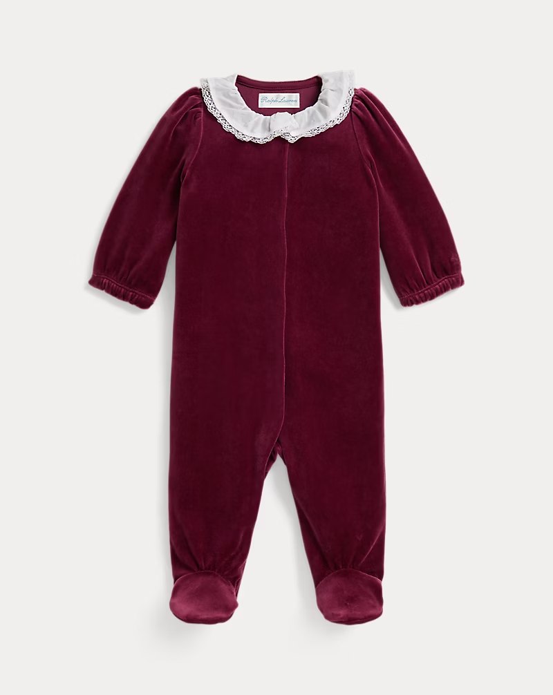 PRL GIRL - Poplin-Collar Velour Coverall